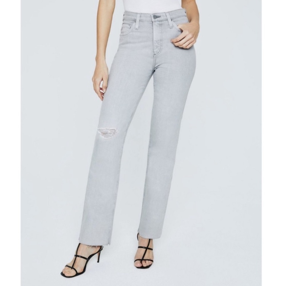 Adriano Goldschmied High Rise Vintage Straight Jeans Alexxis Gray Denim …